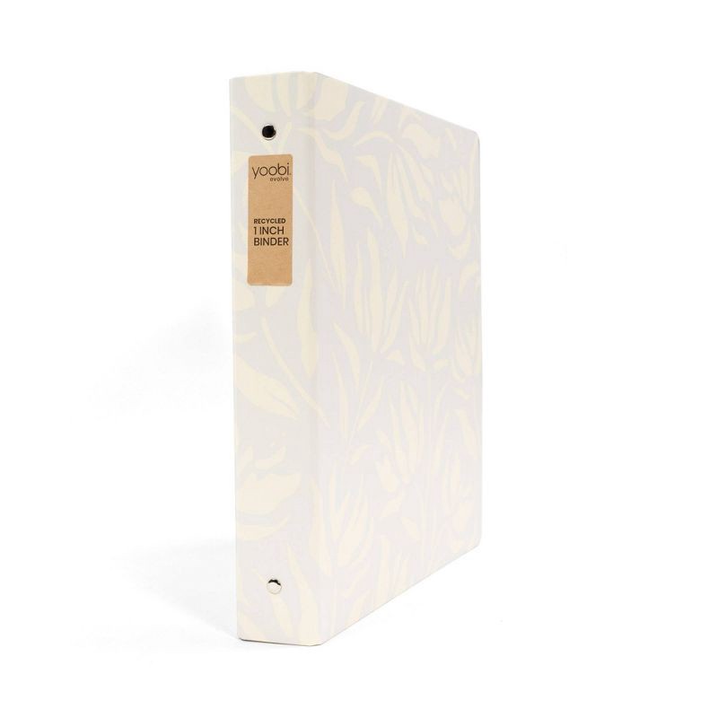 slide 6 of 7, Yoobi Evolve 1" O-Ring Binder 220 Sheet Capacity Light Blue Graphic Floral, 1 ct