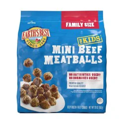 Earth's Best Frozen Premium Baked Mini Beef Meatballs for Kids Family Size - 20oz