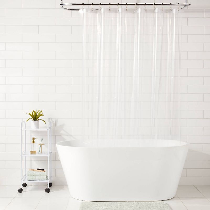 slide 2 of 4, 70"x71" Lightweight Color Shower Liner Clear - Room Essentials™, 1 ct