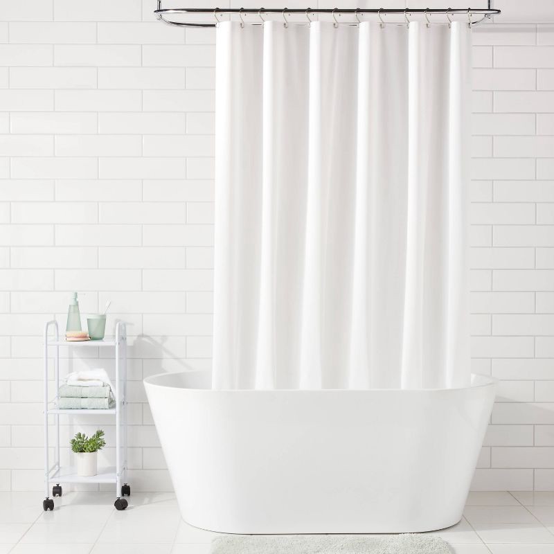 slide 2 of 4, 70"x71" Lightweight Color Shower Liner White - Room Essentials™, 1 ct