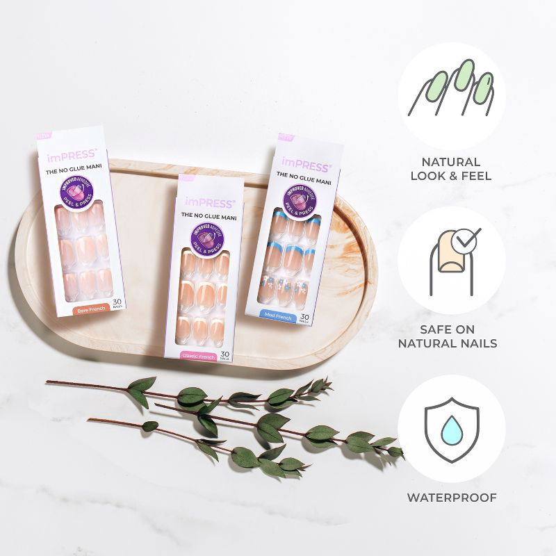 slide 8 of 11, KISS Products imPRESS Press-On Manicure Fake Nails - Snooze - 33ct, 33 ct