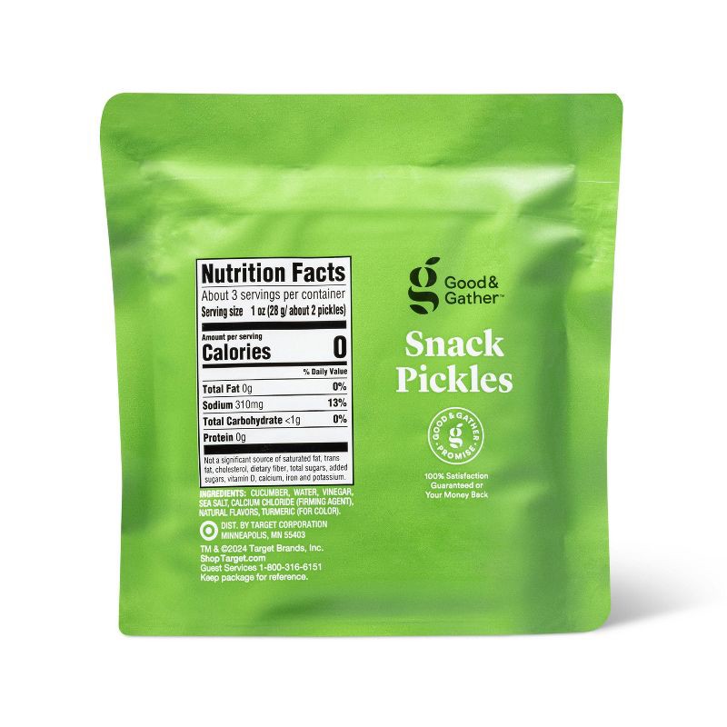 slide 3 of 3, Petite Kosher Dill Pickle Snack Pouch - 4.8oz - Good & Gather™, 4.8 oz