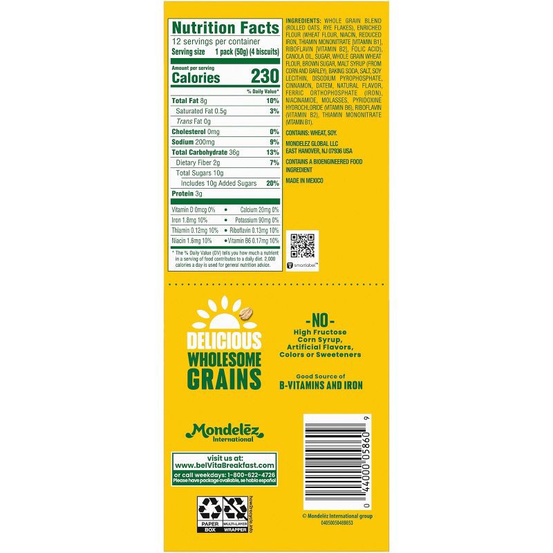 slide 12 of 14, BelVita Cinnamon Brown Sugar Breakfast Biscuits Value Pack - 12.12oz/12pk, 12.12 oz, 12 ct