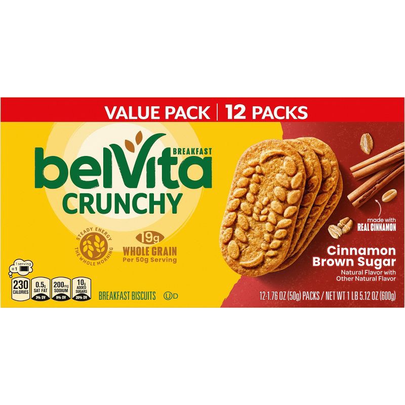 slide 10 of 14, BelVita Cinnamon Brown Sugar Breakfast Biscuits Value Pack - 12.12oz/12pk, 12.12 oz, 12 ct