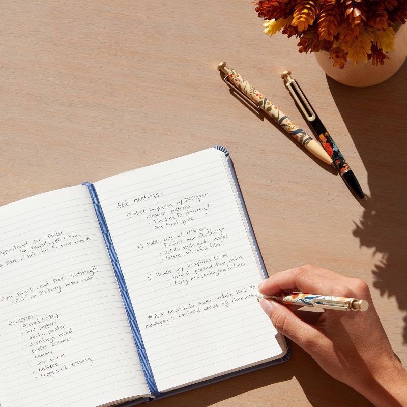 slide 9 of 9, U Brands 3pk Ballpoint Pens Black Ink Monterey Botanical Studies, 3 ct