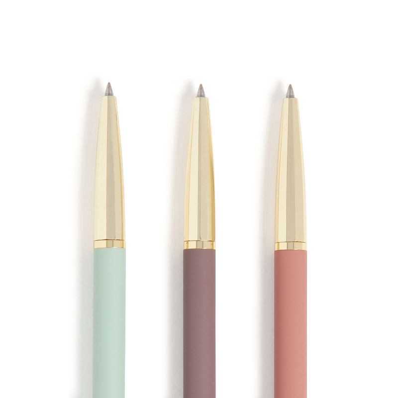 slide 2 of 9, U Brands 3pk Gel Pens Black Ink Avalon Soft Touch Loose Botanical Hues, 3 ct