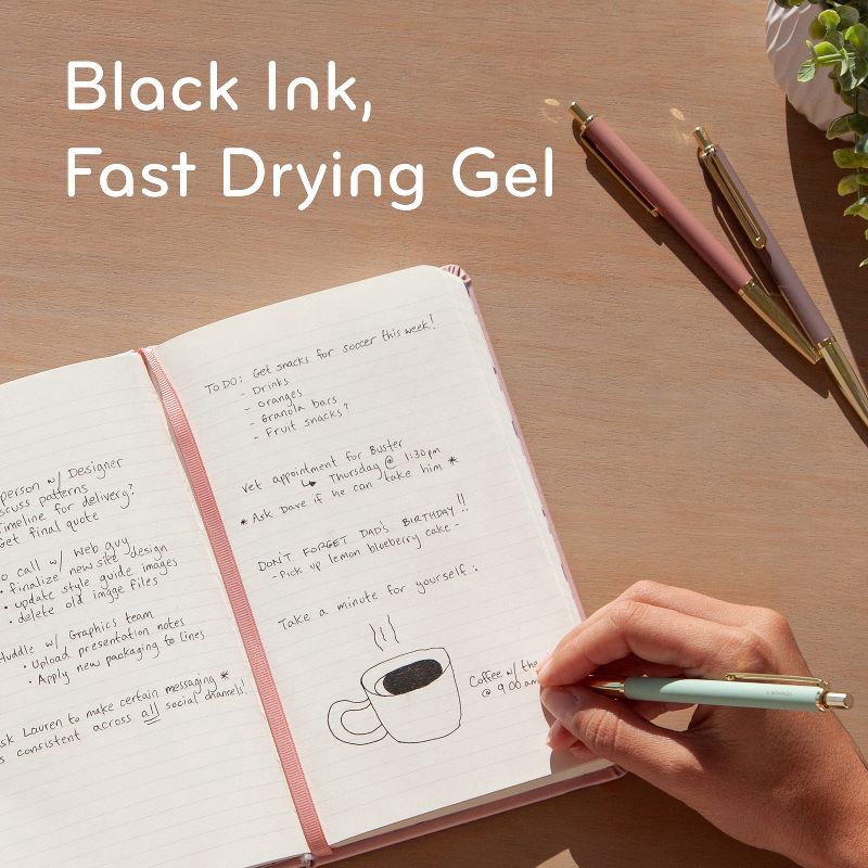 slide 5 of 9, U Brands 3pk Gel Pens Black Ink Avalon Soft Touch Loose Botanical Hues, 3 ct