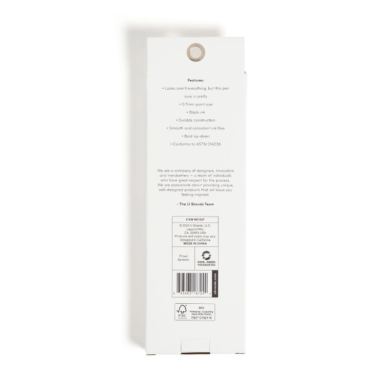 slide 8 of 9, U Brands 3pk Gel Pens Black Ink Avalon Soft Touch Loose Botanical Hues, 3 ct