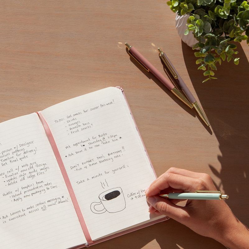 slide 9 of 9, U Brands 3pk Gel Pens Black Ink Avalon Soft Touch Loose Botanical Hues, 3 ct