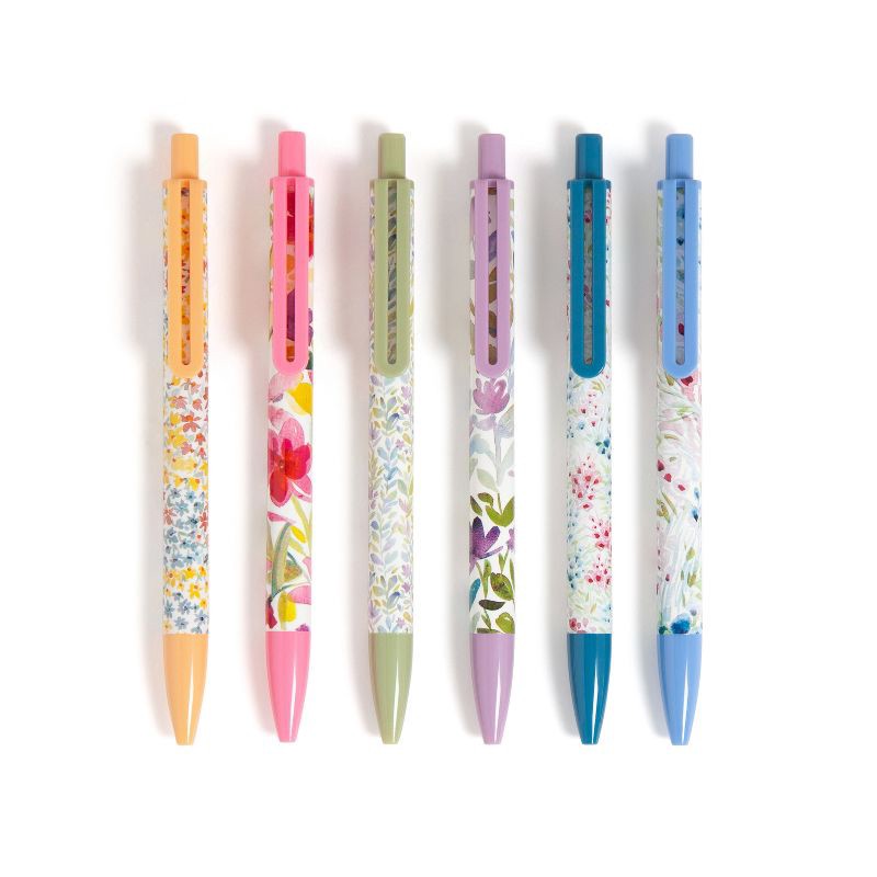 slide 1 of 9, U Brands 6pk Ballpoint Pens Black Ink Laguna Bountiful Bouquet, 6 ct