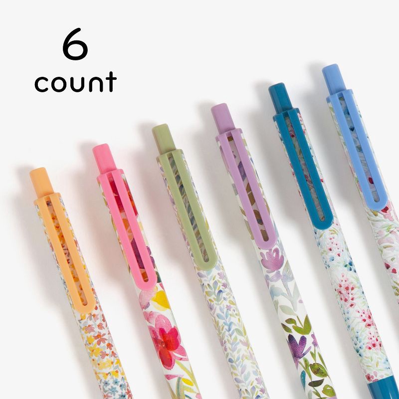 slide 6 of 9, U Brands 6pk Ballpoint Pens Black Ink Laguna Bountiful Bouquet, 6 ct
