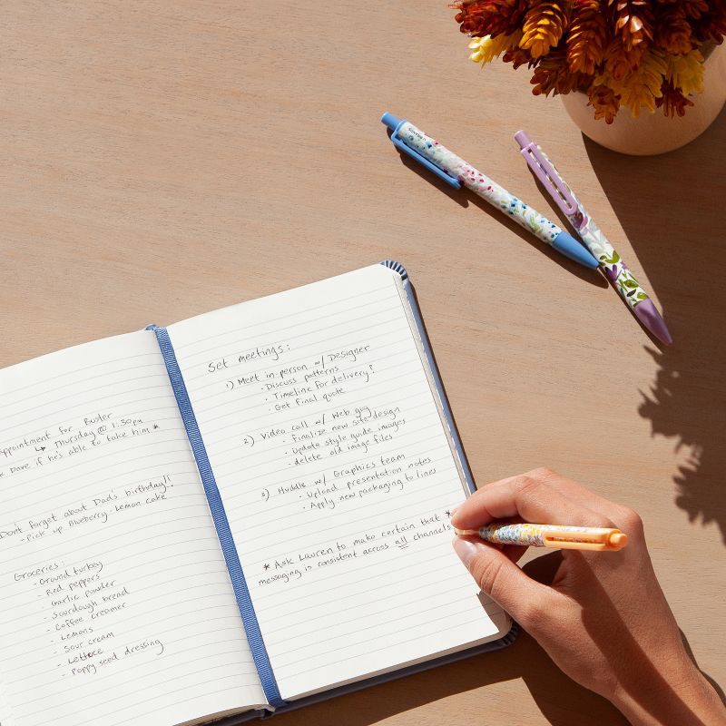 slide 9 of 9, U Brands 6pk Ballpoint Pens Black Ink Laguna Bountiful Bouquet, 6 ct