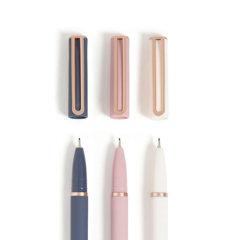 slide 2 of 9, U Brands 3pk Felt Pens Black Ink Soft Touch Catalina Celestial Bohemia Hues: 0.7mm Non-Toxic Felt Tip Pens, Stationery Set, 3 ct