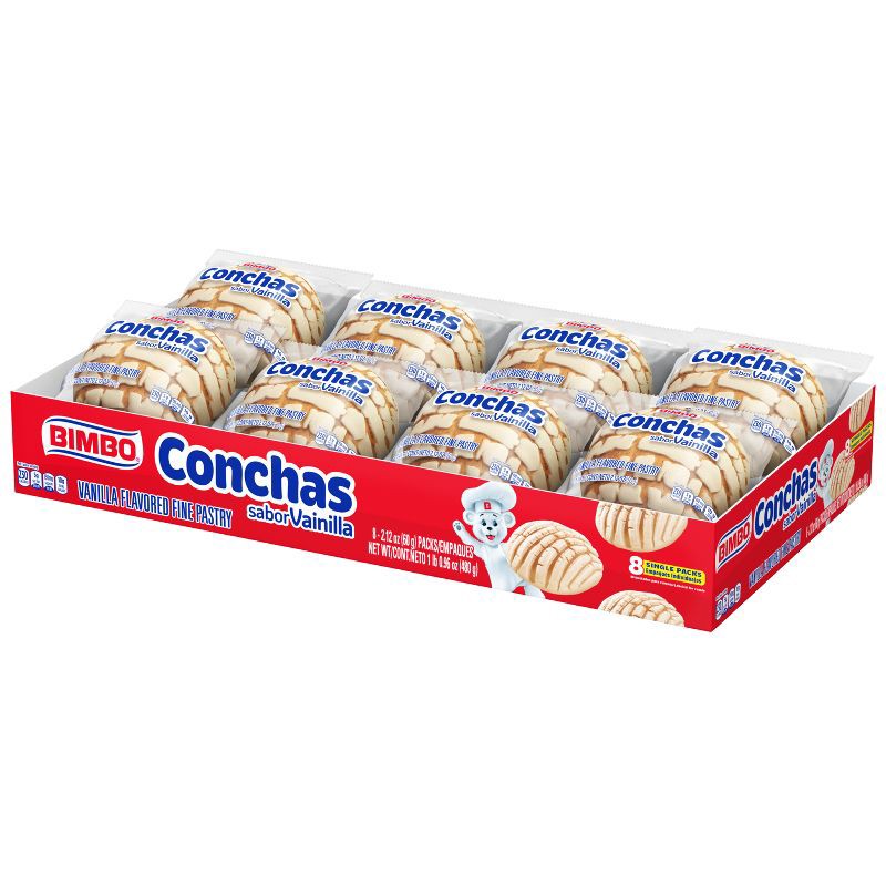 slide 5 of 5, Bimbo Conchas Vanilla Flavored Fine Pastry - 16.96oz/8ct, 16.96 oz, 8 ct