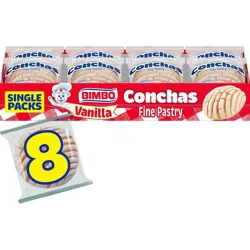 Bimbo Conchas Vanilla Flavored Fine Pastry - 16.96oz/8ct