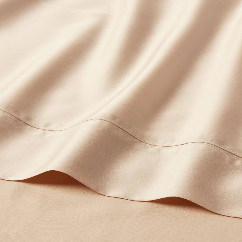 slide 3 of 3, Standard 320 Thread Count Cool TENCEL® Lyocell Pillowcase True Khaki - Threshold™: Sateen, Solid, 2-Pack, 20"x32", 1 ct