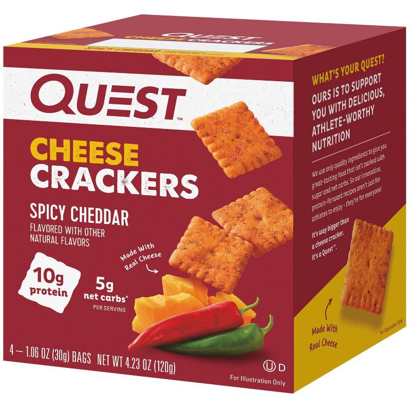 slide 3 of 9, Quest Nutrition Crackers - Spicy Cheddar - 4pk/4.23oz, 4 ct, 4.23 oz