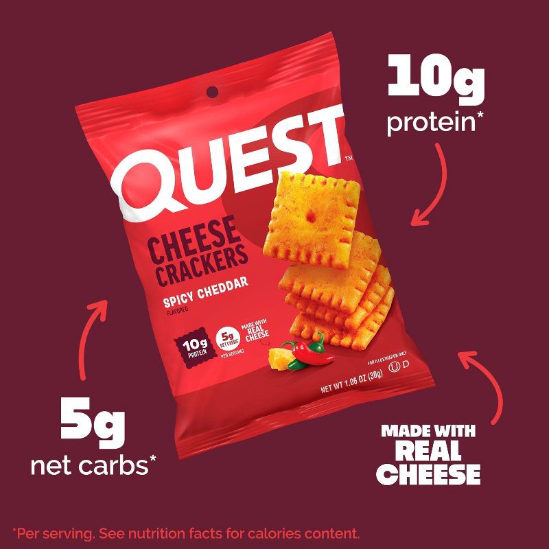 slide 3 of 9, Quest Nutrition Crackers - Spicy Cheddar - 4pk/4.23oz, 4 ct, 4.23 oz