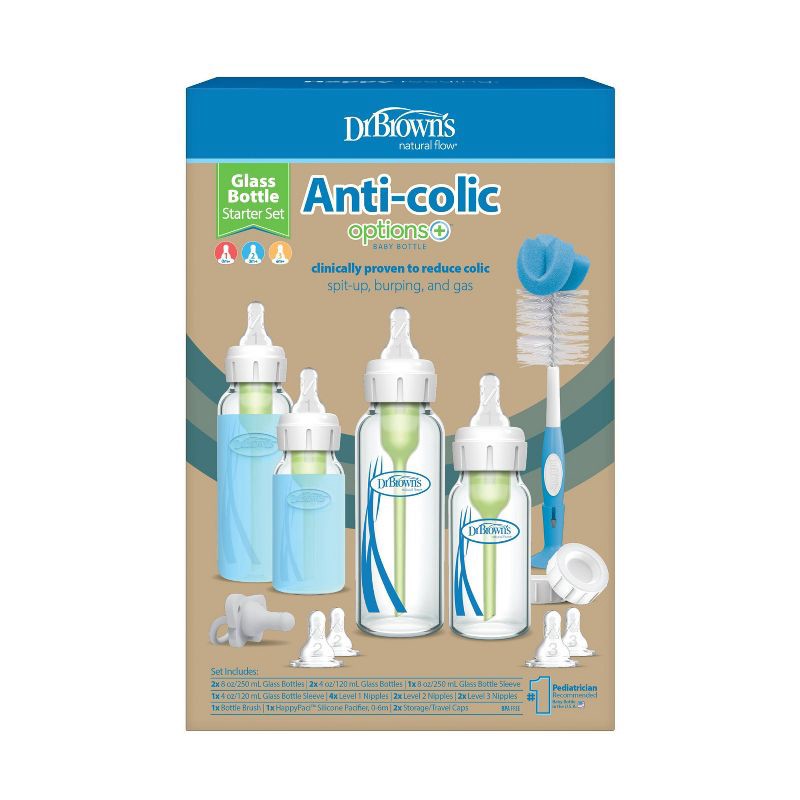slide 2 of 27, Dr. Brown's Anti-Colic Options+ Glass Baby Bottle Set - 18ct, 18 ct
