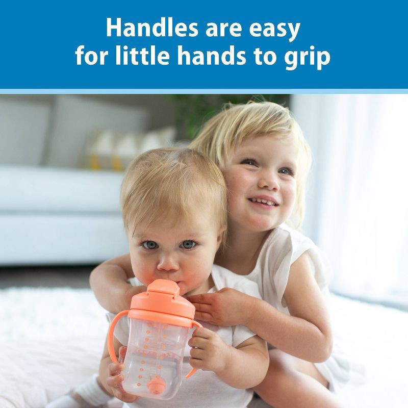 slide 4 of 8, Dr. Brown's Milestones 9 fl oz Baby's First Straw Cup - Coral, 9 fl oz