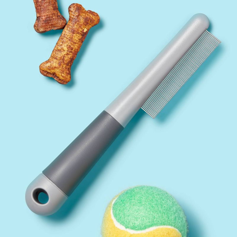 slide 2 of 3, Double Row Flea Grooming Comb for Dogs- up&up™, 1 ct