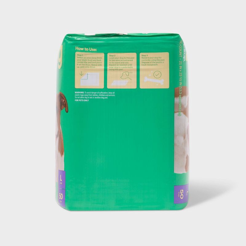slide 4 of 6, Puppy and Adult Dog Scented Training Pads - L - Forest Scent - 50ct - up&up™, 50 ct