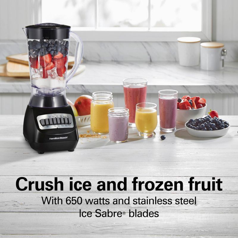 slide 3 of 9, Hamilton Beach Smoothie Blender 56oz 10 Speed Black 50190J: Best Rated Kitchen Blender, 650W, Dishwasher-Safe Parts, 56 oz