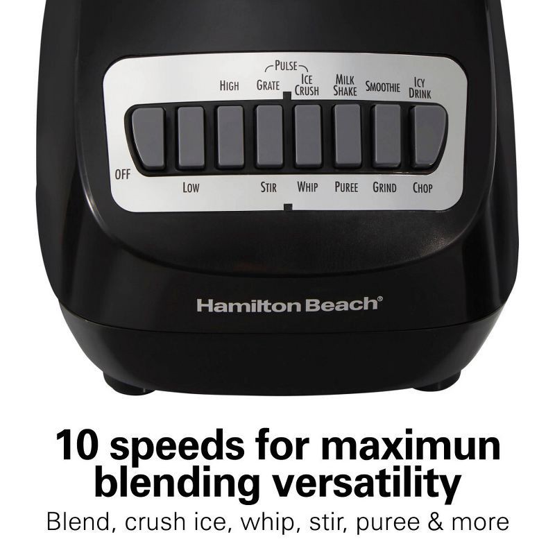 slide 5 of 9, Hamilton Beach Smoothie Blender 56oz 10 Speed Black 50190J: Best Rated Kitchen Blender, 650W, Dishwasher-Safe Parts, 56 oz