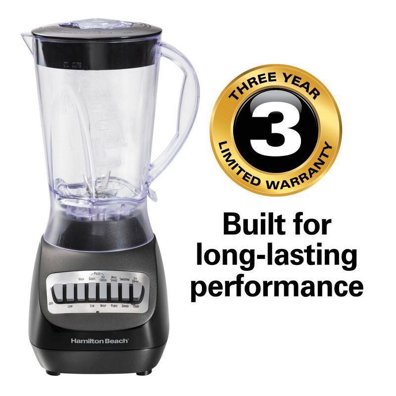 slide 7 of 9, Hamilton Beach Smoothie Blender 56oz 10 Speed Black 50190J: Best Rated Kitchen Blender, 650W, Dishwasher-Safe Parts, 56 oz