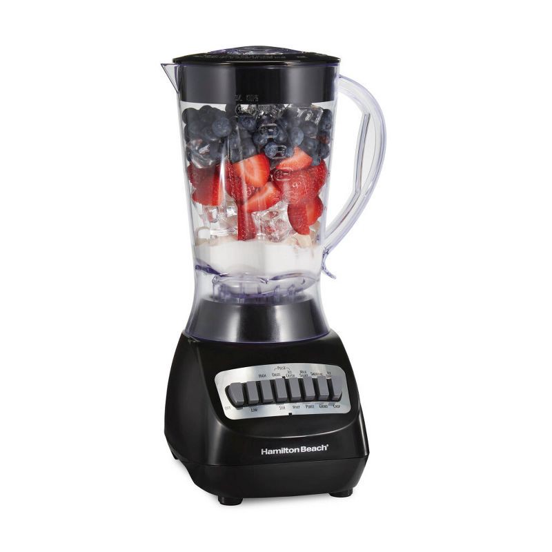 slide 1 of 9, Hamilton Beach Smoothie Blender 56oz 10 Speed Black 50190J: Best Rated Kitchen Blender, 650W, Dishwasher-Safe Parts, 56 oz