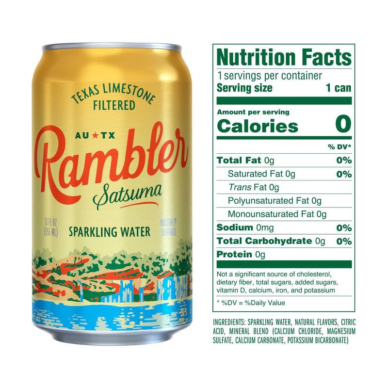 slide 5 of 10, Rambler Sparkling Water Rambler Satsuma Sparkling Water - 8pk/12 fl oz Cans, 8 ct; 12 fl oz