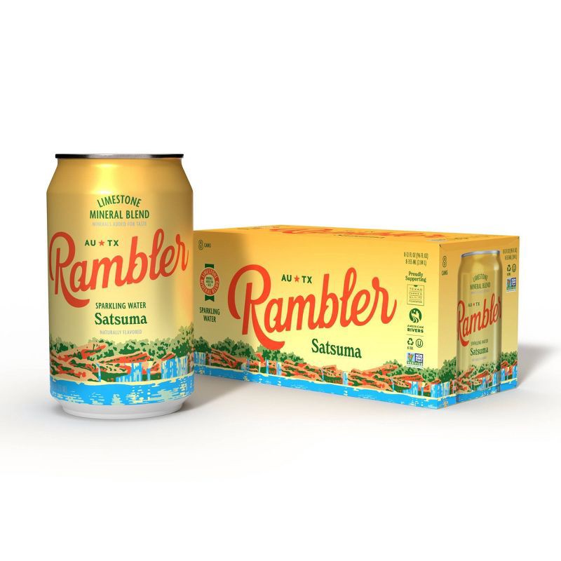 slide 6 of 10, Rambler Sparkling Water Rambler Satsuma Sparkling Water - 8pk/12 fl oz Cans, 8 ct; 12 fl oz