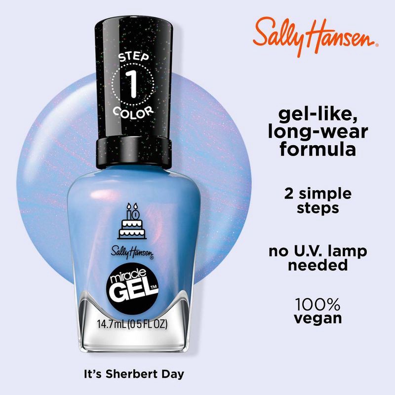 slide 5 of 10, Sally Hansen Miracle Gel Nail Polish - 628 It's Sherbert Day - 0.5 fl oz, 0.5 fl oz