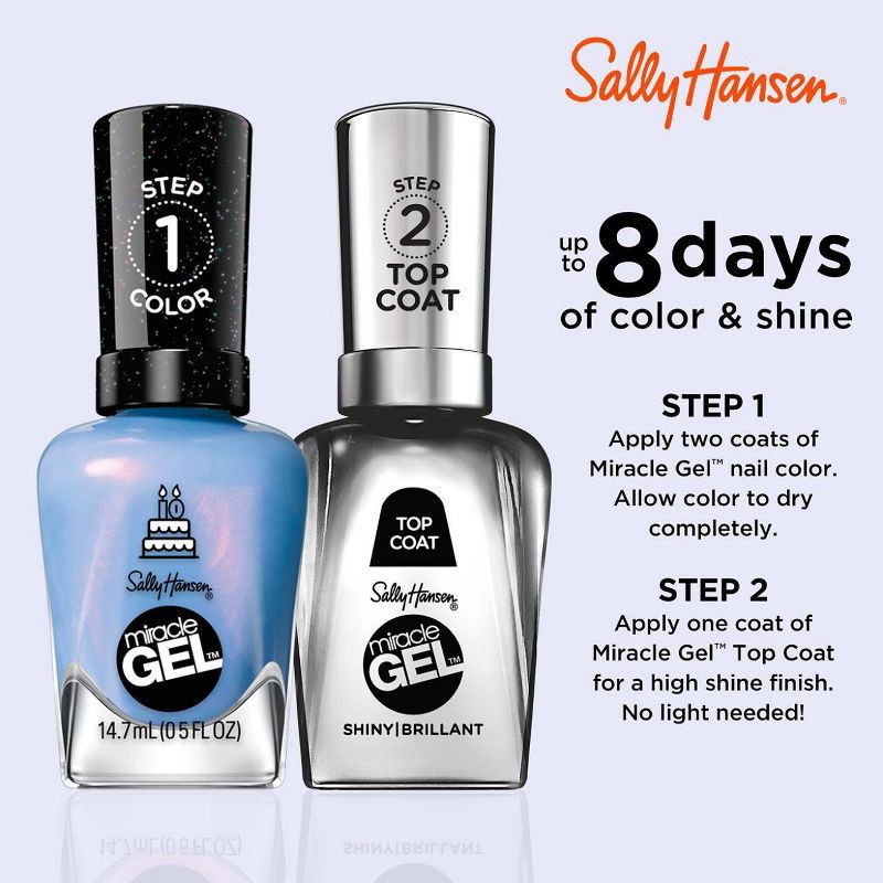 slide 7 of 10, Sally Hansen Miracle Gel Nail Polish - 628 It's Sherbert Day - 0.5 fl oz, 0.5 fl oz