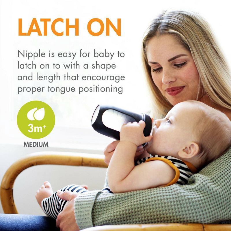 slide 7 of 9, Boon Nursh Silicone Baby Bottles with Collapsible Silicone Pouch - 8 fl oz/3pk - Speckle, 8 fl oz, 3 ct