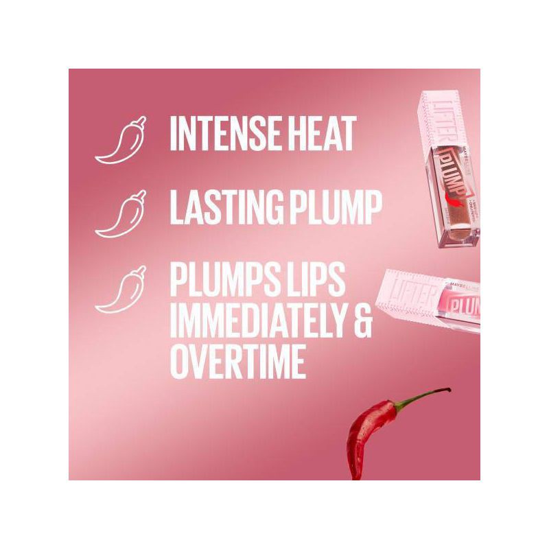 slide 3 of 6, Maybelline Lifter Gloss Lifter Plump Lip Plumper Gloss with Maxi-Lip - 001 Blush Blaze - 0.18 fl oz, 0.18 fl oz