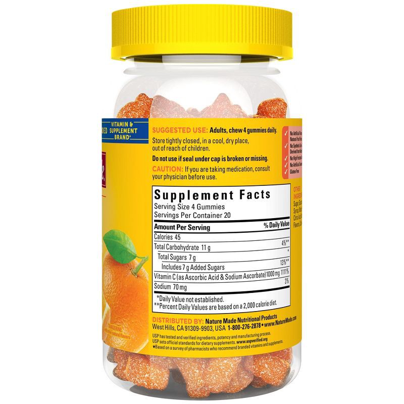 slide 2 of 9, Nature Made Vitamin C Gummies Maximum Strength Dosage Immune Support 1000 mg Per Serving - 80ct, 1000 mg, 80 ct