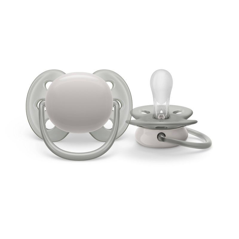 slide 3 of 5, Philips Avent Avent Philips Ultra Soft Pacifier 6-18 Months - Beige/Dawn, Blue/Gray - 2pk, 2 ct
