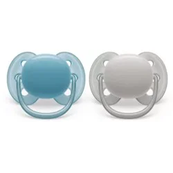 Philips Avent Avent Philips Ultra Soft Pacifier 6-18 Months - Beige/Dawn, Blue/Gray - 2pk