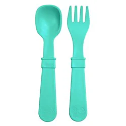 Re-Play 2pc Toddler Utensil Pair - Aqua
