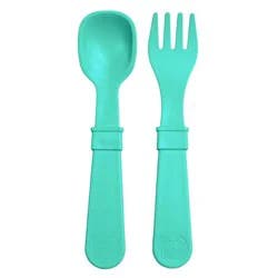 Re-Play 2pc Toddler Utensil Pair - Aqua