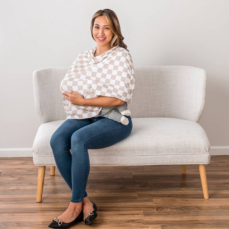 slide 2 of 6, Itzy Ritzy Mom Boss 4-in-1 Nursing Cover - Tan, 1 ct