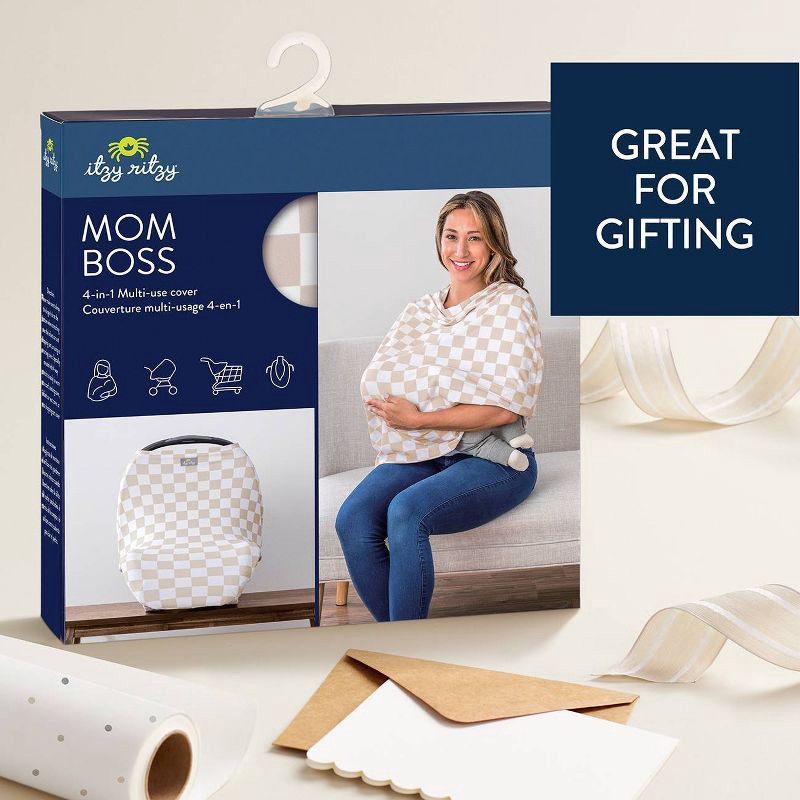 slide 5 of 6, Itzy Ritzy Mom Boss 4-in-1 Nursing Cover - Tan, 1 ct