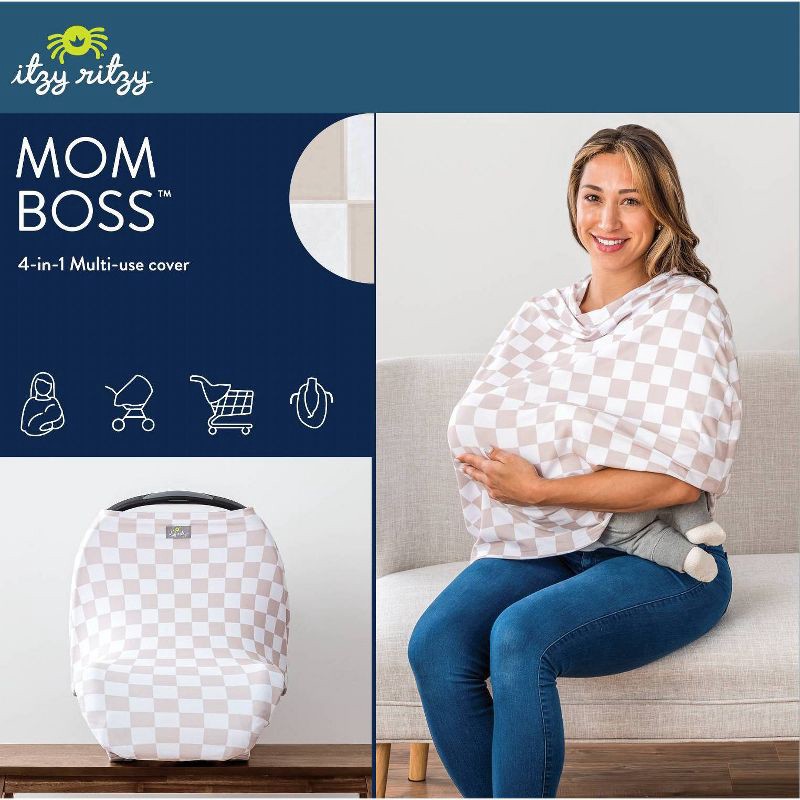 slide 6 of 6, Itzy Ritzy Mom Boss 4-in-1 Nursing Cover - Tan, 1 ct