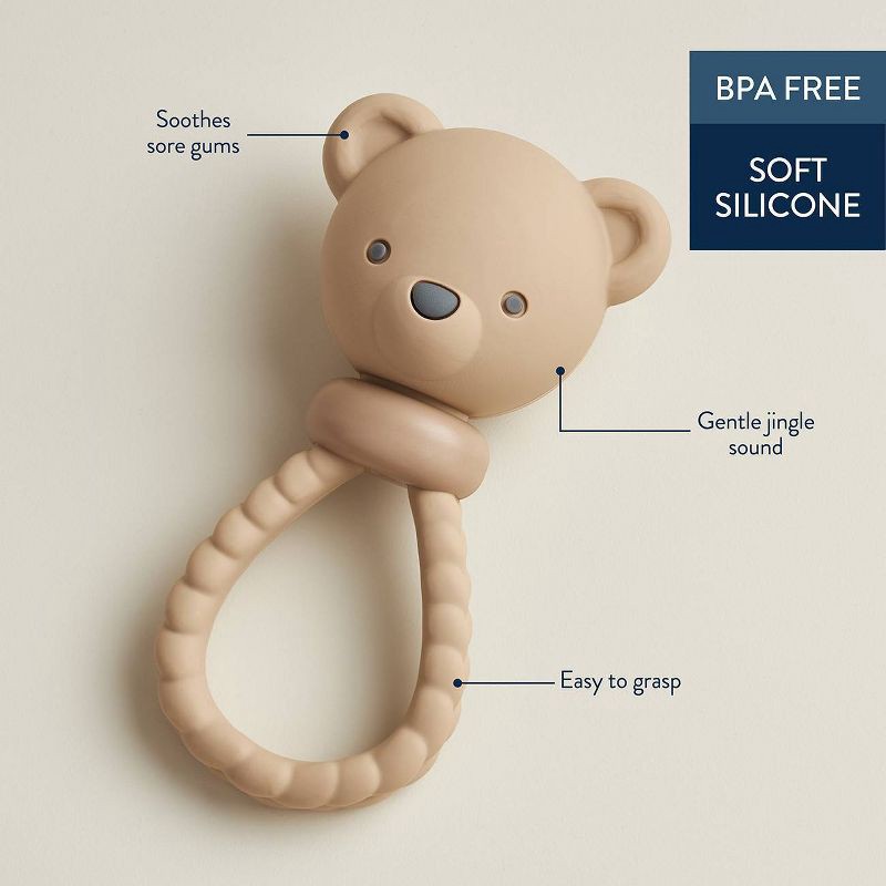 slide 4 of 7, Itzy Ritzy Bitzy Shake Teether - Tan Bear, 1 ct