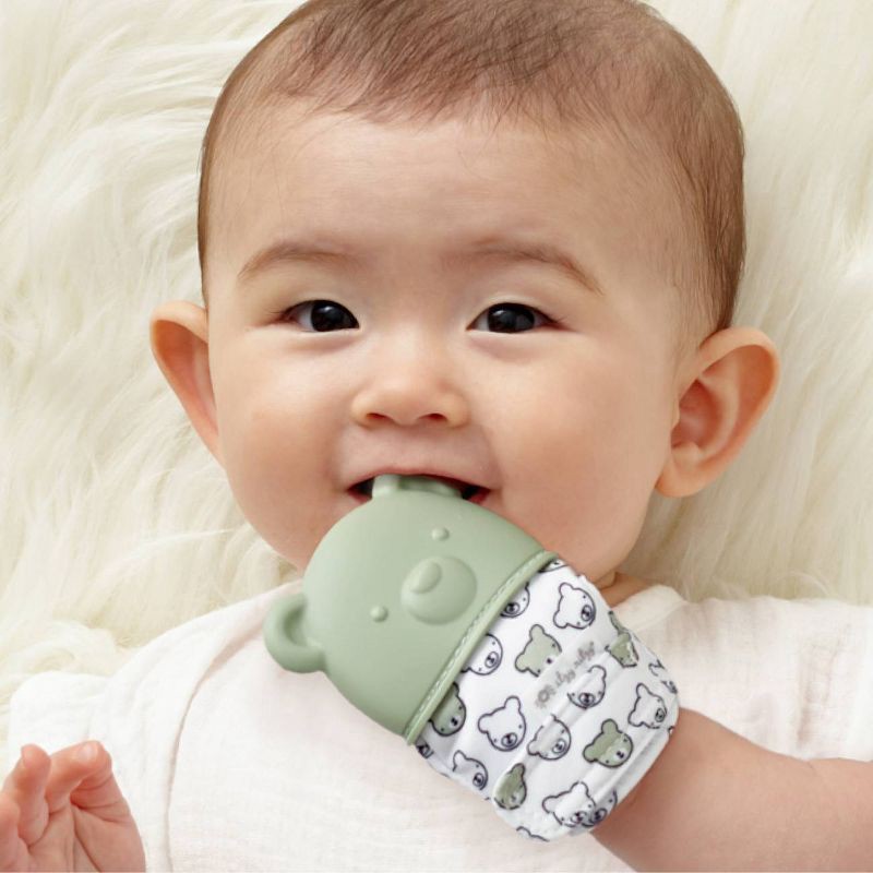 slide 2 of 7, Itzy Ritzy Teething Mitt - Bear, 1 ct