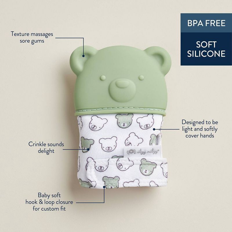 slide 4 of 7, Itzy Ritzy Teething Mitt - Bear, 1 ct
