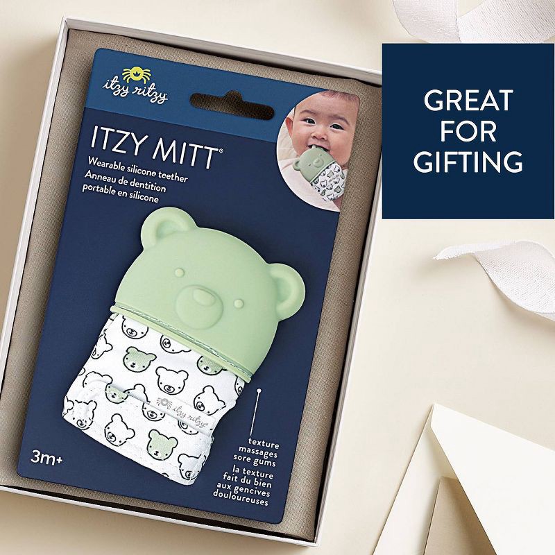 slide 6 of 7, Itzy Ritzy Teething Mitt - Bear, 1 ct
