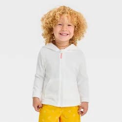 Baby Boys' Towel Terry Full-Zip Hoodie Cover Up Top - Cat & Jack™ White 12M