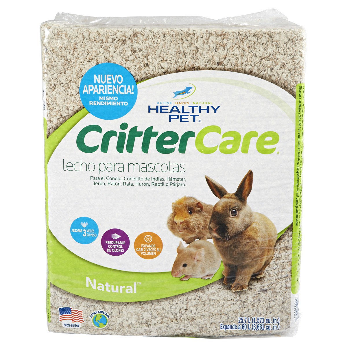 slide 3 of 5, Healthy Pet Critter Care Natural Pet Bedding, 60 liter
